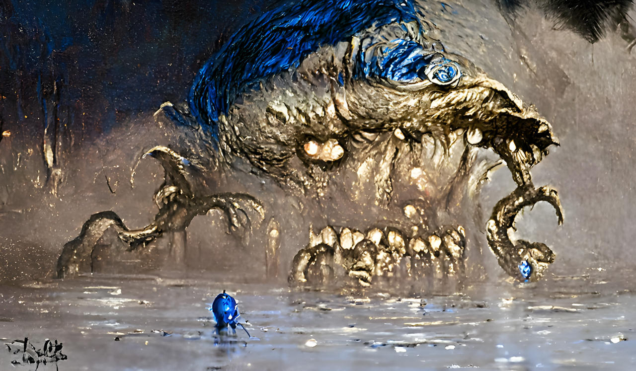 Blue Monster from the underworld by ArtyEducator on DeviantArt