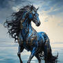Metallic blue horse#1