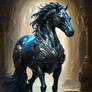 Metallic blue horse#4