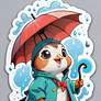 A Cute Quail Wearing Raincoat#4