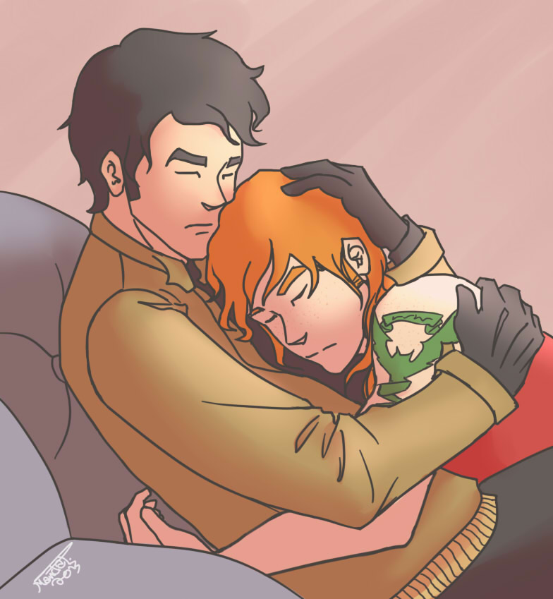 Jason and Roy cuddles