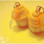 orange cupcake earrings