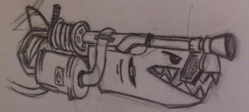 Pyroshark flamethrower concept art v2 (front) by CaptainCookieCrunch on ...