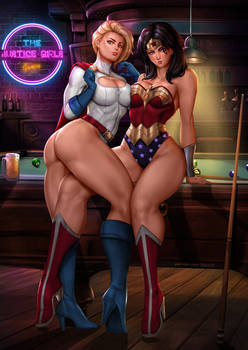 Powergirl and  Wonderwoman