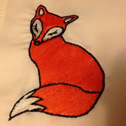 Red fox embroidery