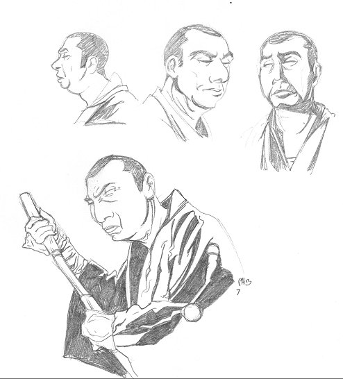 Faces sketches Shintaro Katsu