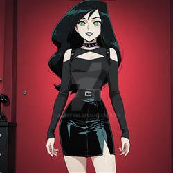 Hypnotized Shego as a goth woman