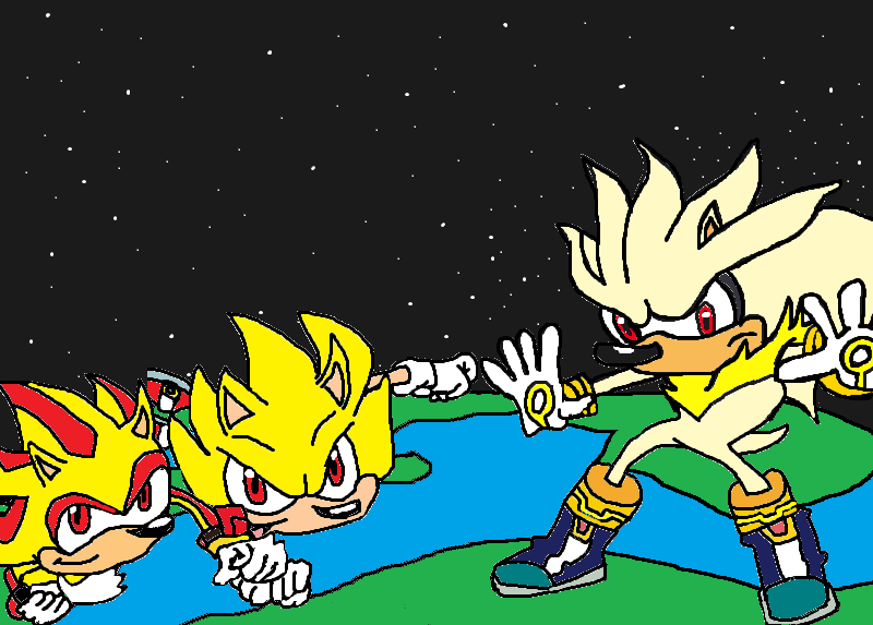 Super Sonic, Super Shadow, and Super Silver