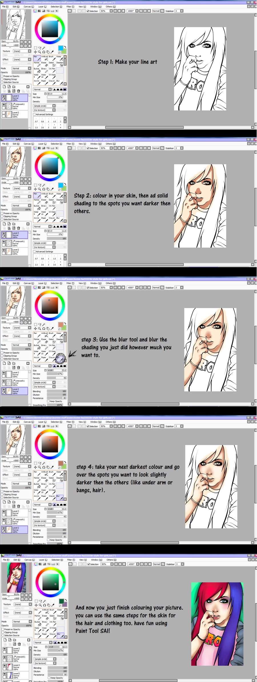 Paint Tool SAI Shading Tutorial