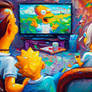 Simpsons Watching TV: Paintely recordations [AI]