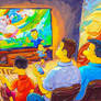Simpsons Watching TV: Paintely recordations [AI]