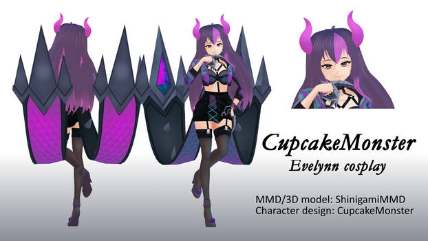 [MMD commission] Cupcake Monster - Evelynn cosplay