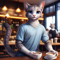 Cat Guy in a Cafe
