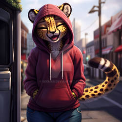 [Closed] Adoptable - Happy Hoodie Cheetah Girl