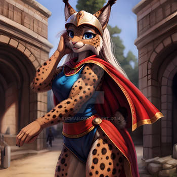 [Open] Adoptable - Roman Armor Lynx Girl