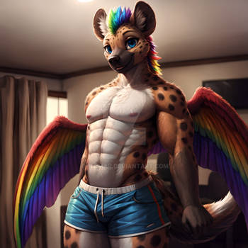 [Open] Adoptable - Rainbow Wings Hyena