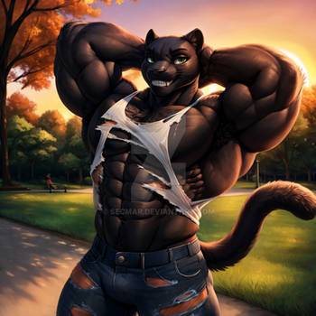 [Open] Adoptable - Sunset Muscle Growth Panther