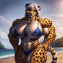 [Closed] Huge Beach Bikini Cheetah Girl