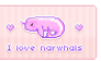 Cute Animated Narwhal Stamp