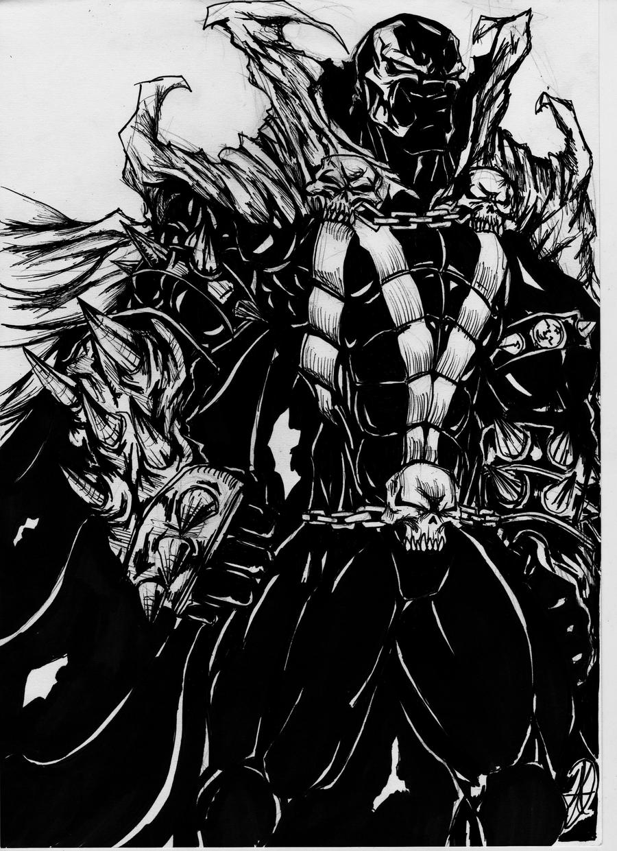 Spawn Drawing Inked spawn inked by darkartistdomain on DeviantArt