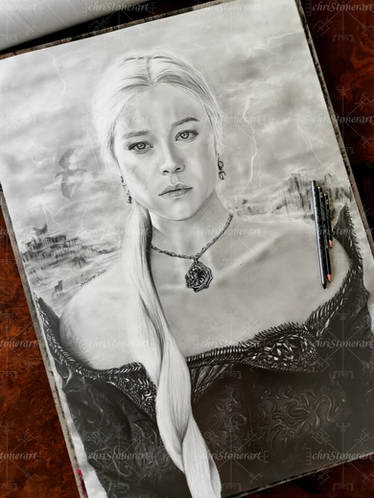 Queen Rhaenyra Targaryen - Traditional Custom Art