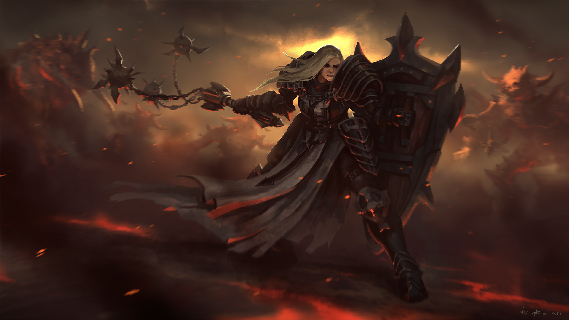 Female Crusader 2 - Diablo III by Vablo
