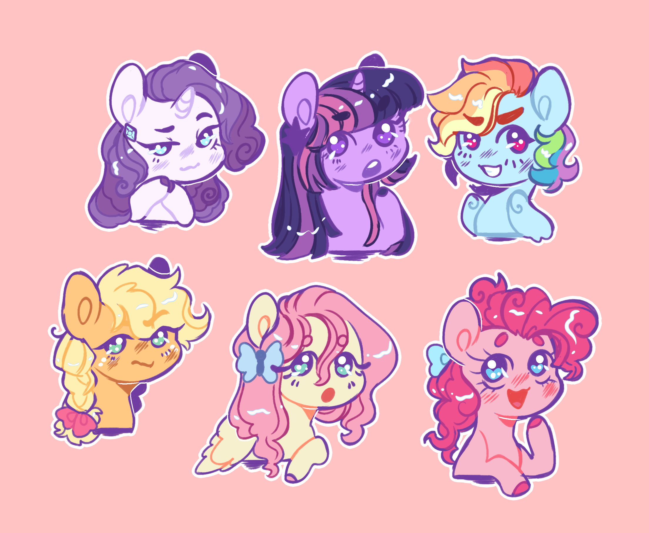 Mini Chibis mane 6 by OrphicSwanart on DeviantArt