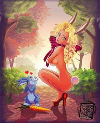 Easter Valentine BunnyGirl by sketchiegambit