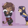 Squall the lion and Rinoa the dog