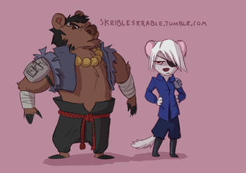 Fujin the Weasel and Raijin the bear