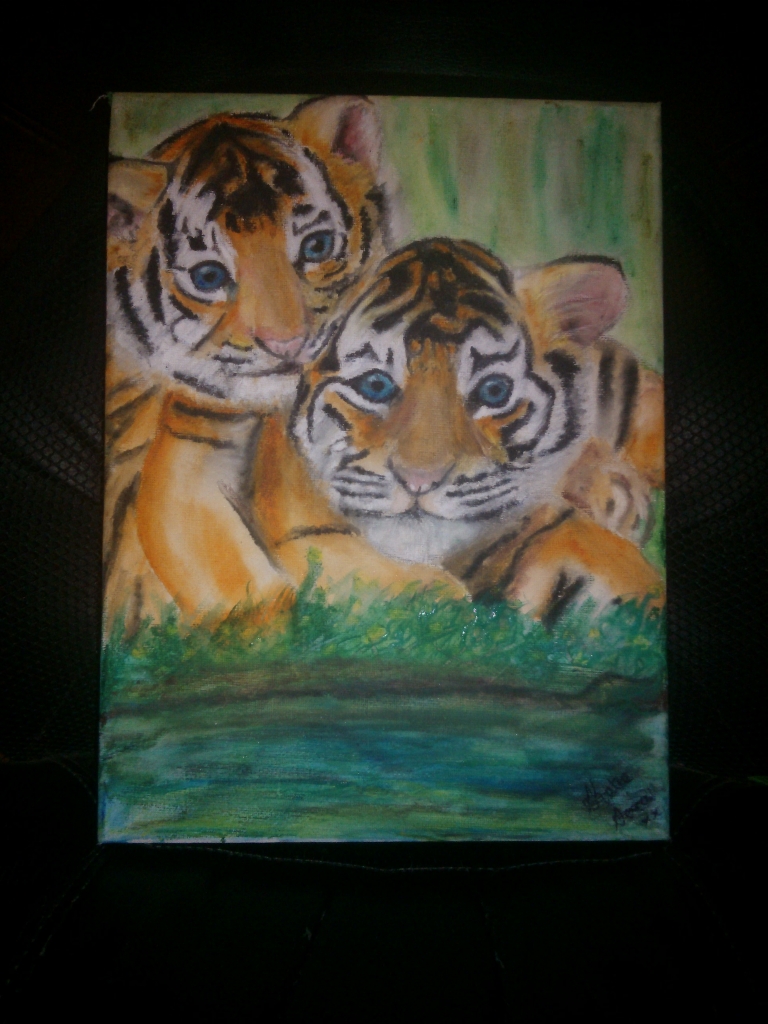 Tiger cubs painting