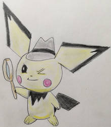 Pichu with Magnifying Glass