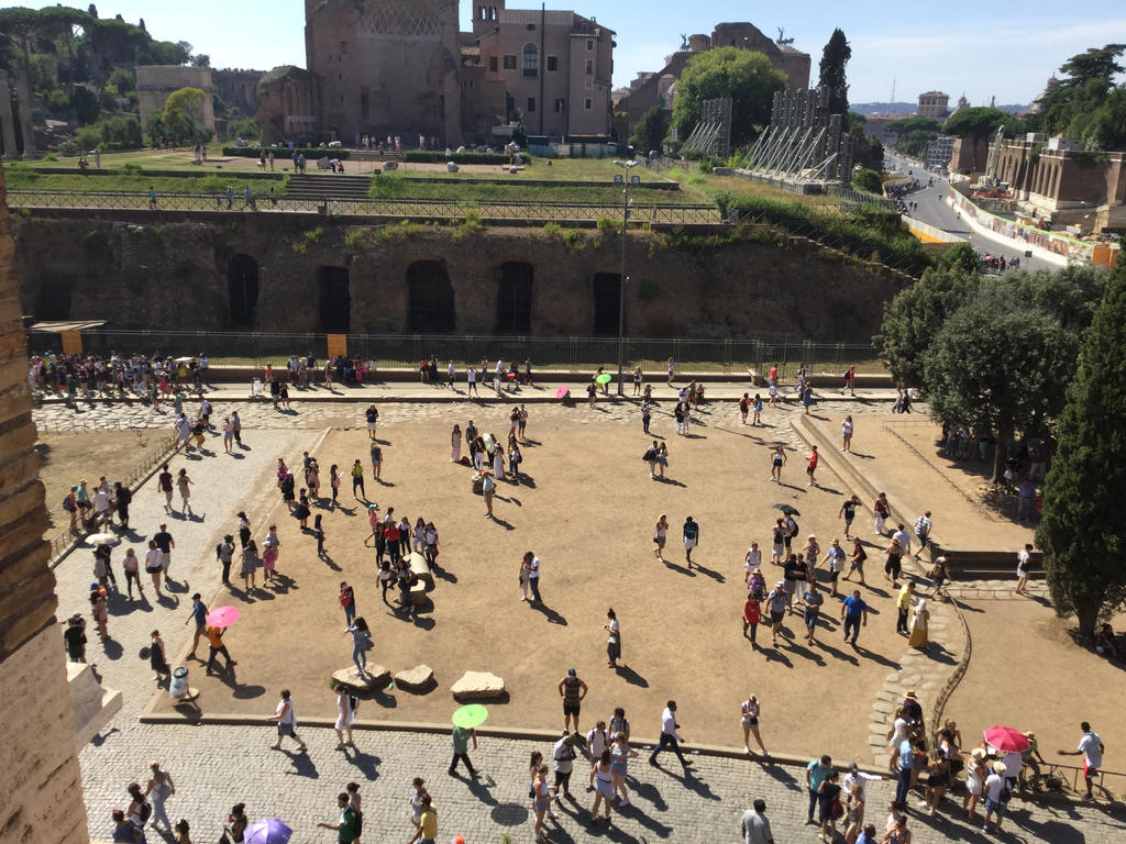 The view from outside the Colosseum
