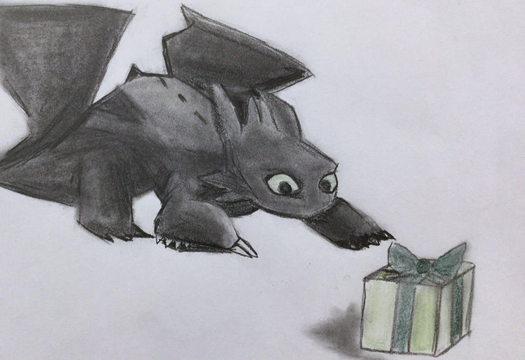 Toothless and Present by CaptainEdwardTeague on DeviantArt