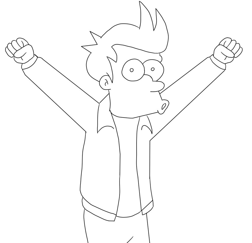 Philip J Fry Lineart by CaptainEdwardTeague on DeviantArt