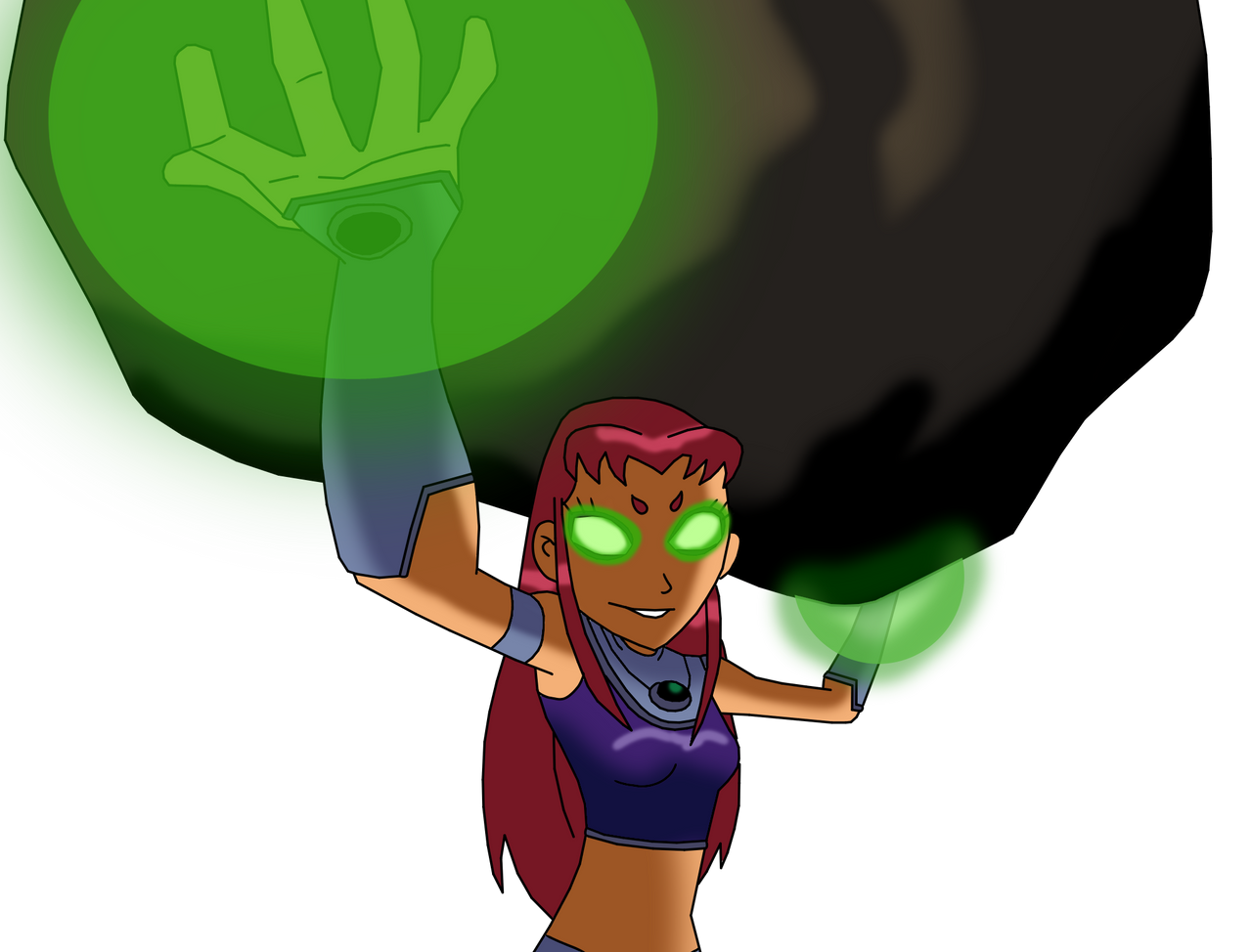 Starfire Rocks Starfire and a Giant Rock by CaptainEdwardTeague on DeviantArt