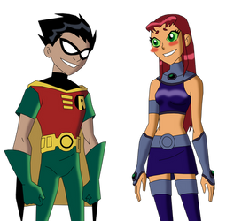 Starfire and Robin