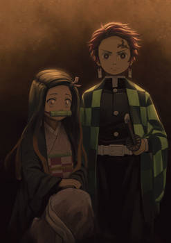 Nezuko and Tanjiro Formal Portrait