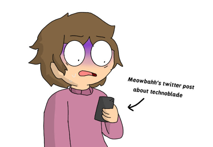 Me looking at Meowbahh's twitter post by BrookieBee23 on DeviantArt