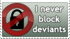 I Never Block Deviants stamp by Raidho36