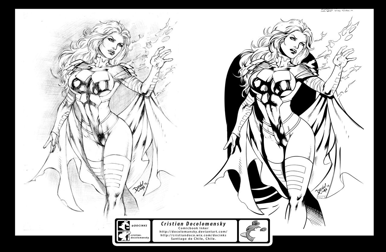 DLimaArt Emma Frost Phoenix Ink Test