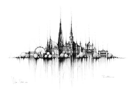 WIEN / VIENNA Panorama BW Pavel Filgas Art