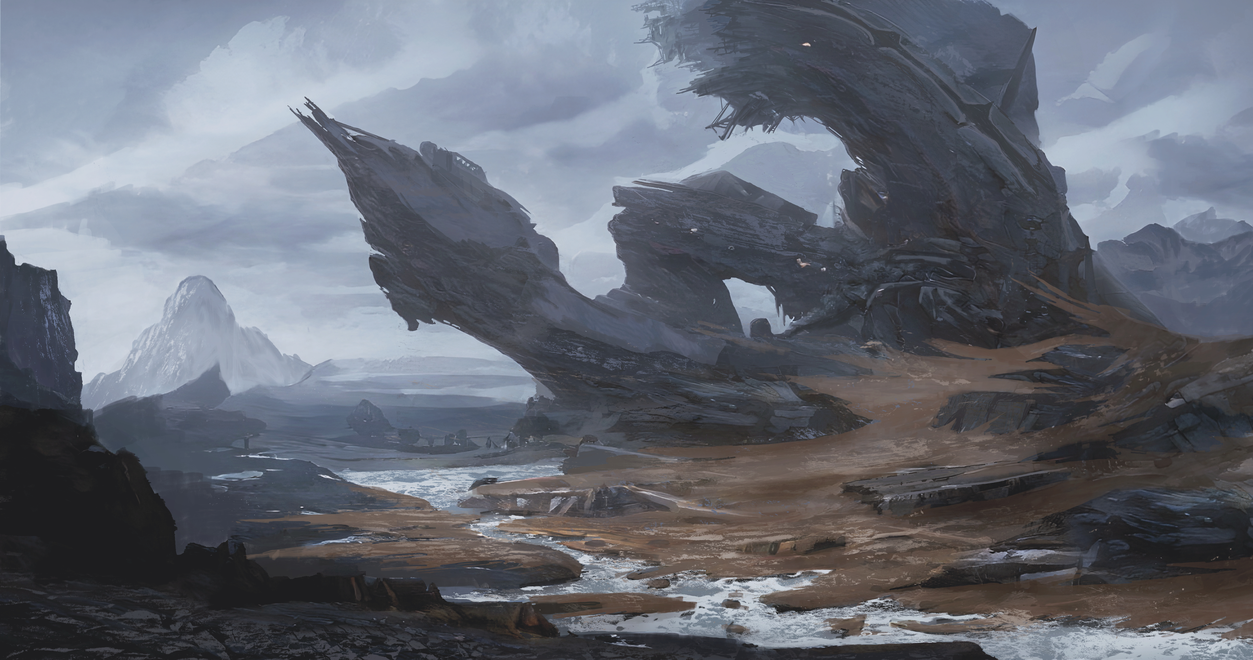 Crashed Spaceship Final by Kazrar on DeviantArt