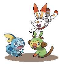 The new gang - Grookey, Scorbunny, Sobble