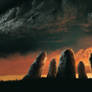 Standing Stones Red Sunset