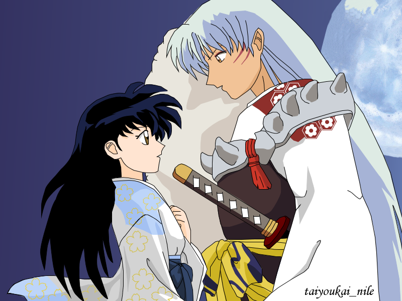 Sesshoumaru and Kagome by blondishnet on DeviantArt
