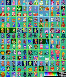 Super Mario Maker - 8-Bit Character Costumes 32x32