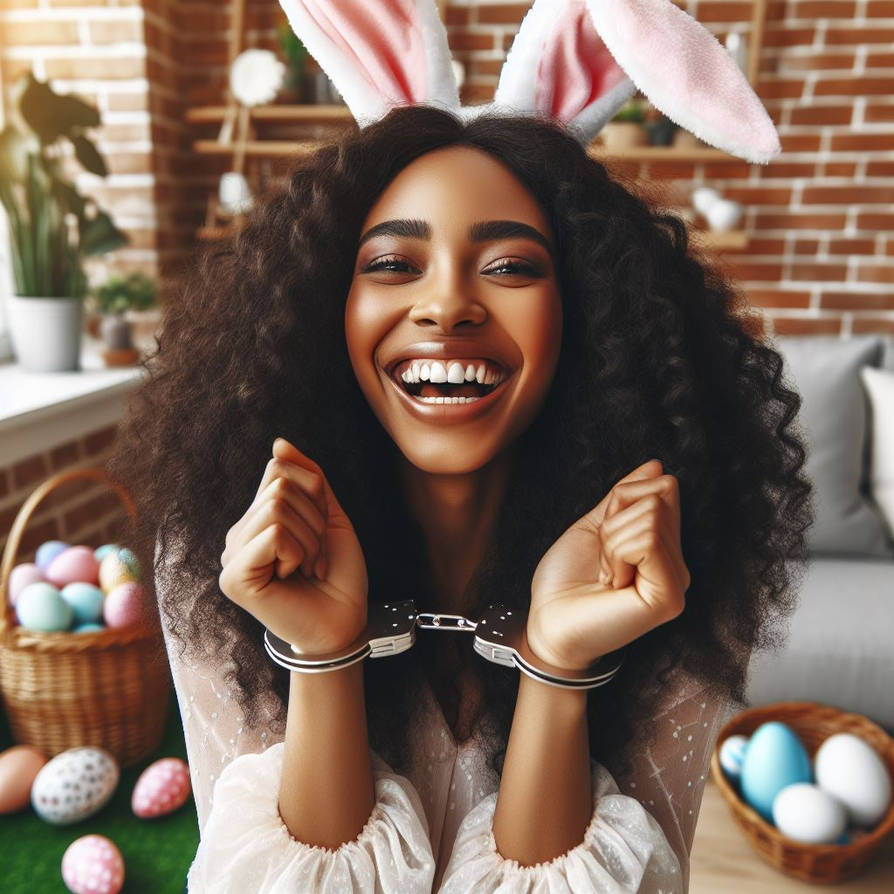 Black Easter Bunny Girl In Handcuffs By DarkfoxAI On DeviantArt Black easter bunny girl in handcuffs by darkfoxai on deviantart