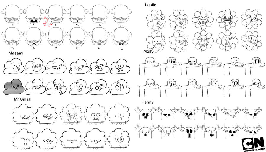 The Amazing World of Gumball Character Sheets