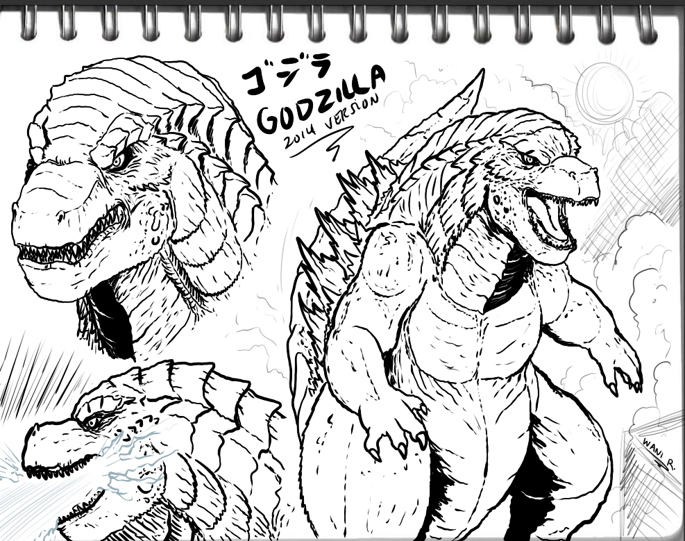 Godzilla 2014 design sketches